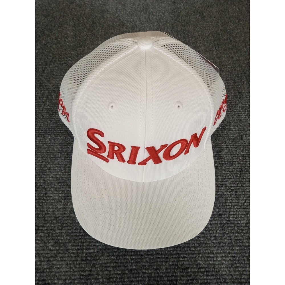 Srixon Tour Golf Hat Original Trucker Cap White Red Snap Back 2023 Dunlop NWT